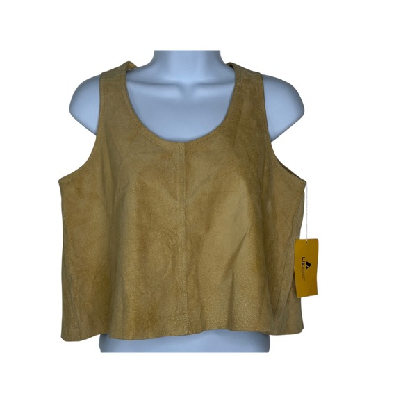Liz Claiborne Tops - Liz Claiborne Lizwear Vest Medium Tan Suede Leather Vintage 90s Boho Western NEW